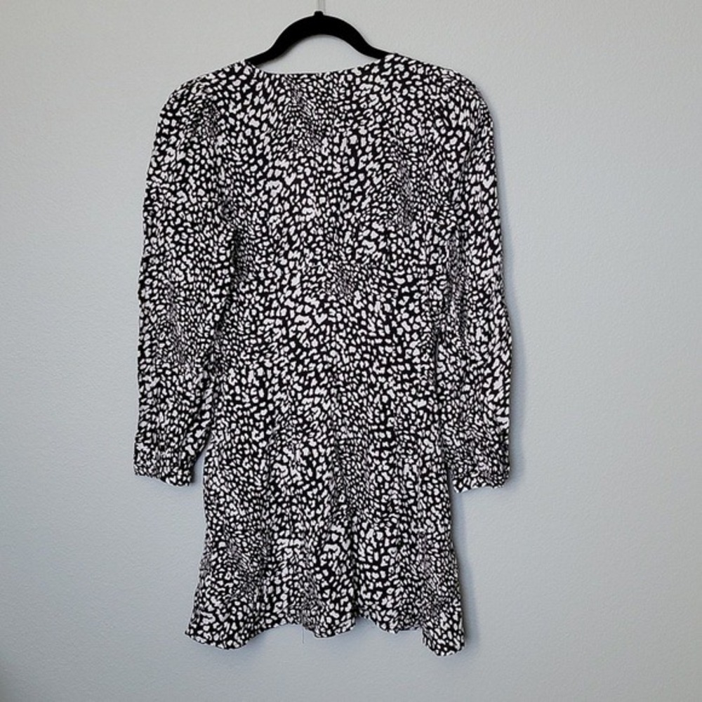 ZARA NWT Romantic Feminine Small Animal Print Long Sleeve Button Down Mini Dress - Picture 12 of 12